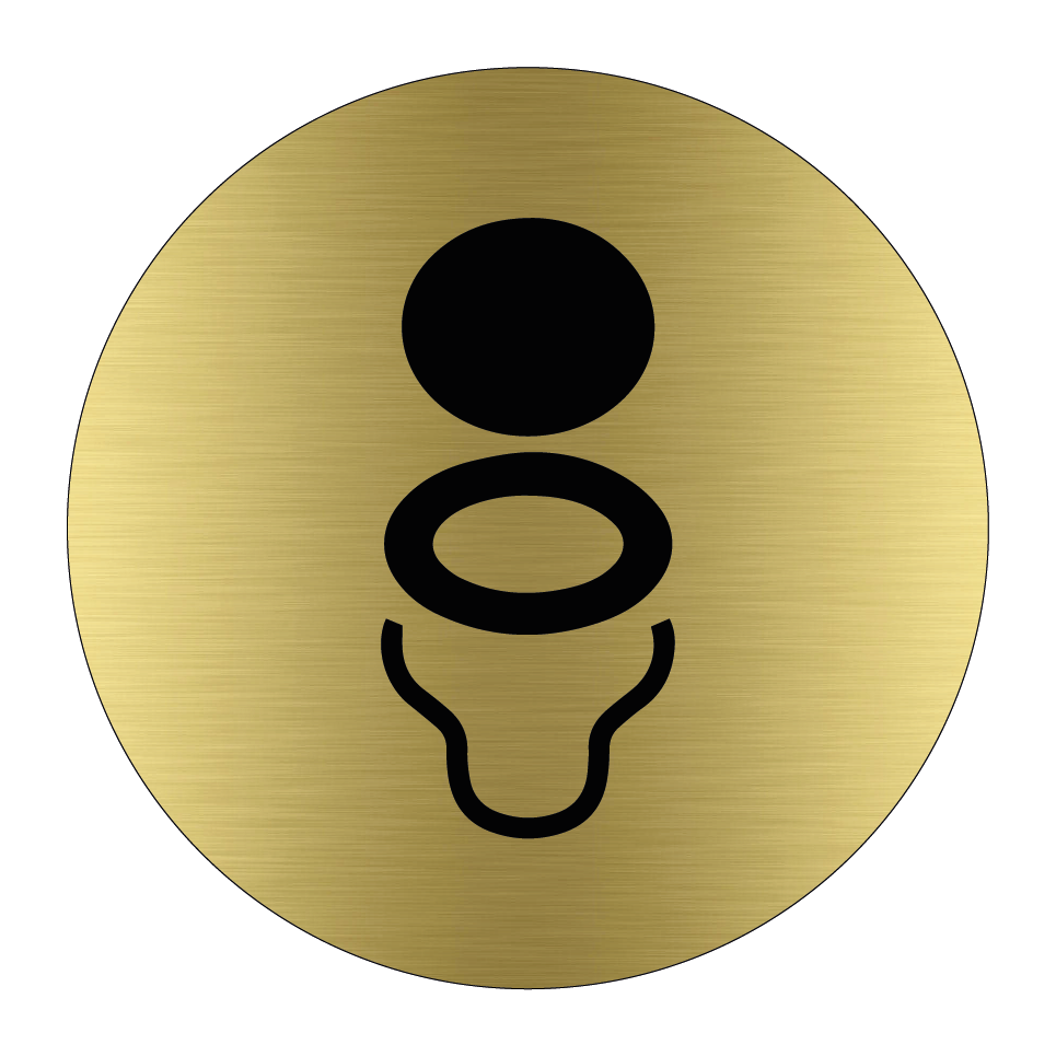 Toalettsymbol - Rund - Alubrass & Toalettsymbol - Rund - Alubrass & Toalettsymbol - Rund - Alubrass