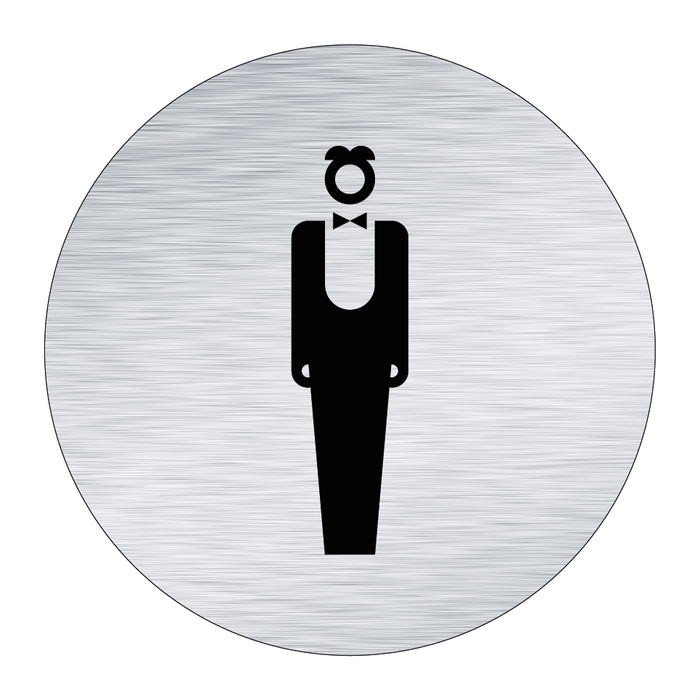 Toalettskylt symbol herrar - Rund & Toalettskylt symbol herrar - Rund