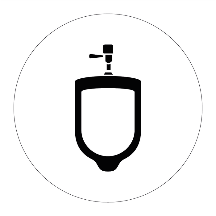 Toalettskylt symbol pissoar - Rund & Toalettskylt symbol pissoar - Rund