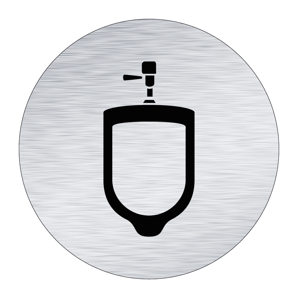Toalettskylt symbol pissoar - Rund & Toalettskylt symbol pissoar - Rund