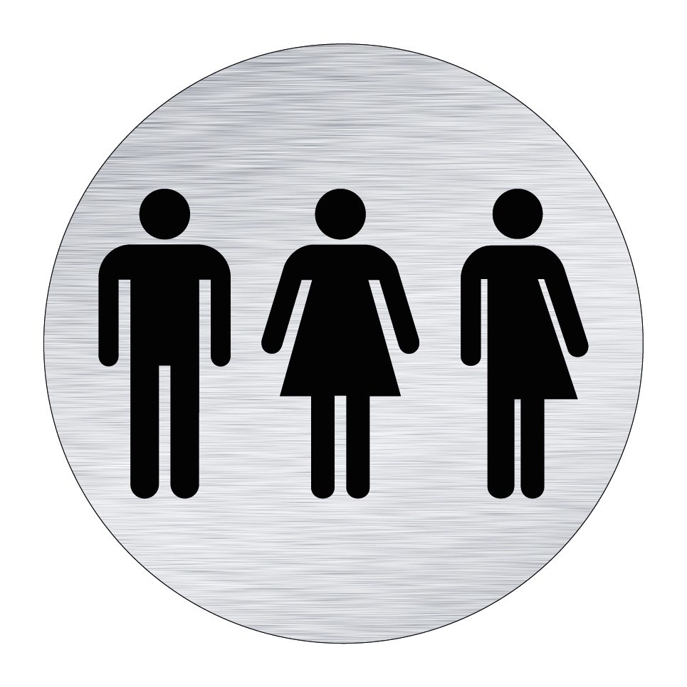 Toalettskylt symbol unisex - Rund & Toalettskylt symbol unisex - Rund