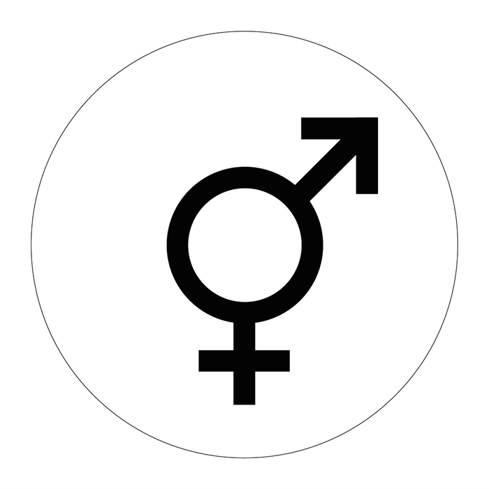Toalettskylt symbol unisex - Rund & Toalettskylt symbol unisex - Rund