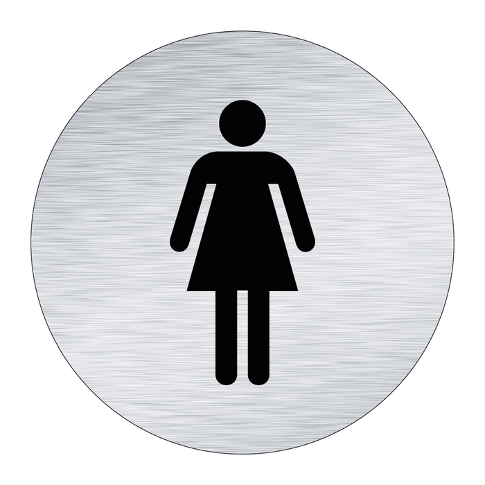 Toalettskylt symbol damer - Rund & Toalettskylt symbol damer - Rund
