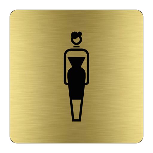 Toalettskylt symbol damer - Alubrass & Toalettskylt symbol damer - Alubrass