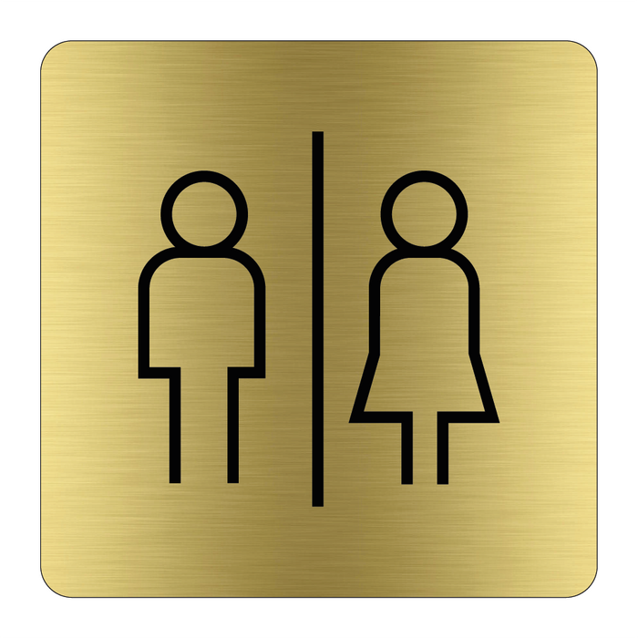 Toalettskylt symbol unisex - Alubrass & Toalettskylt symbol unisex - Alubrass