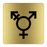 Toalettskylt med transsymbol - Alubrass & Toalettskylt med transsymbol - Alubrass