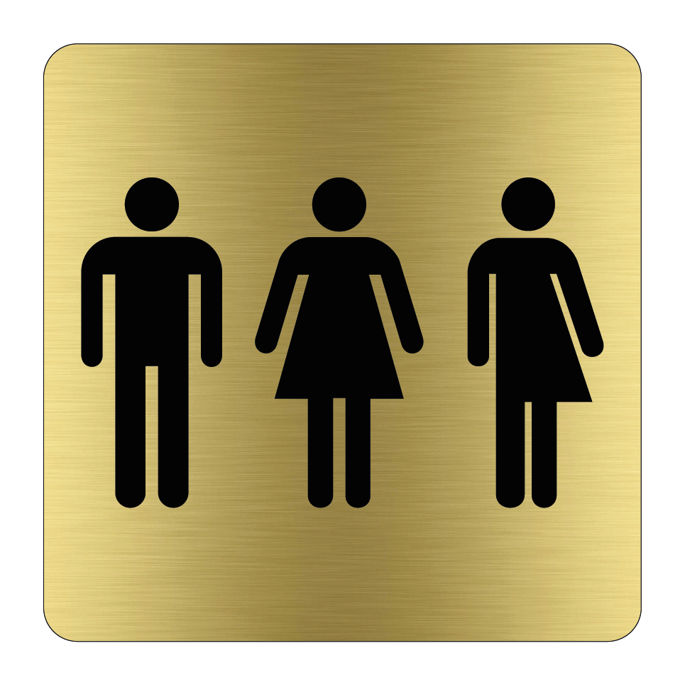 Toalettskylt symbol unisex - Alubrass & Toalettskylt symbol unisex - Alubrass