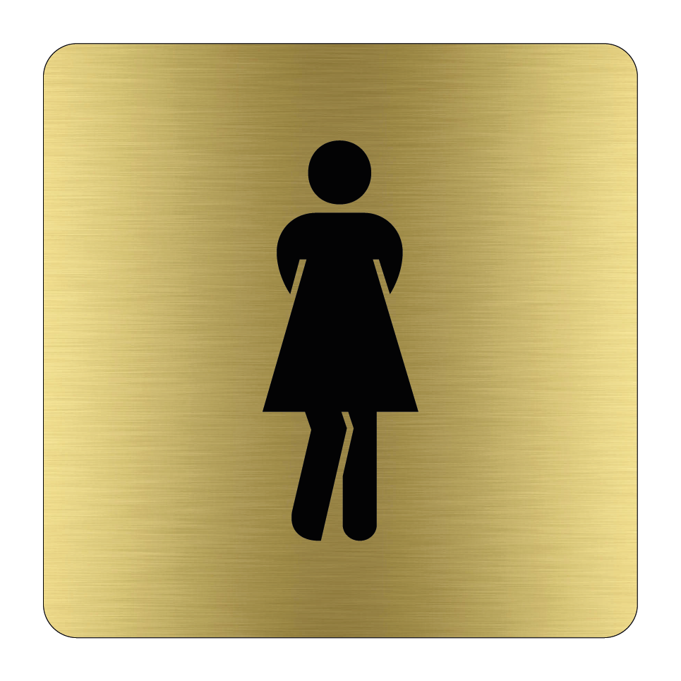 Toalettskylt symbol damer - Alubrass & Toalettskylt symbol damer - Alubrass