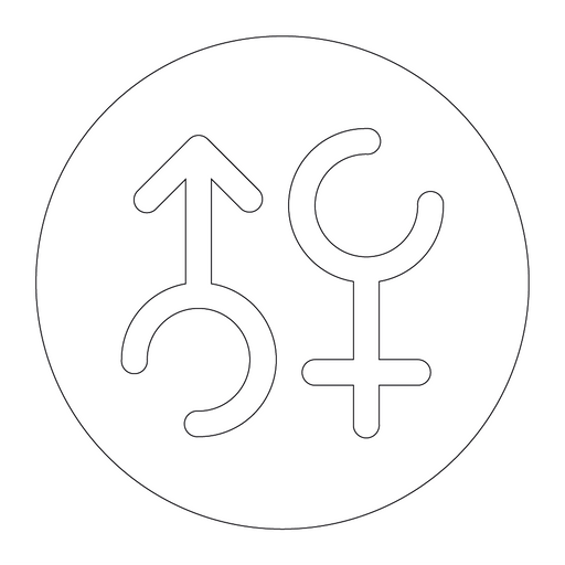 Toalettsymbol unisex - vinyldekal & Toalettsymbol unisex - vinyldekal