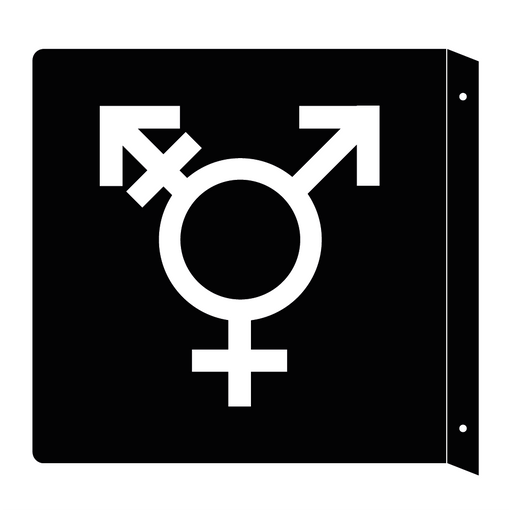 Transsymbol toalett - Flaggskylt & Transsymbol toalett - Flaggskylt