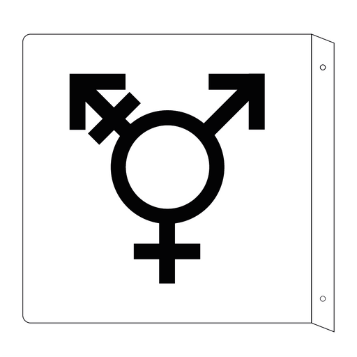 Transsymbol toalett - Flaggskylt & Transsymbol toalett - Flaggskylt