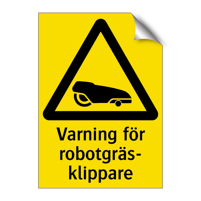 Varning för robotgräsklippare & Varning för robotgräsklippare