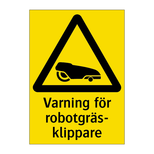 Varning för robotgräsklippare & Varning för robotgräsklippare & Varning för robotgräsklippare