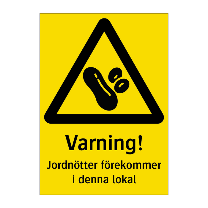 Varning jordnötter förkommer i denna lokal & Varning jordnötter förkommer i denna lokal