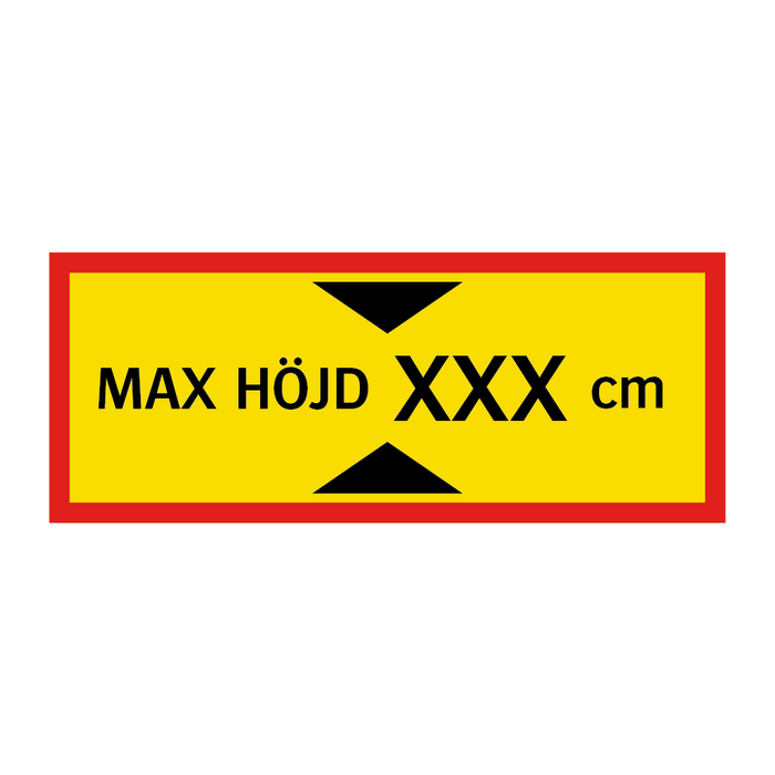 Max höjd angivet i centimeter & Max höjd angivet i centimeter & Max höjd angivet i centimeter
