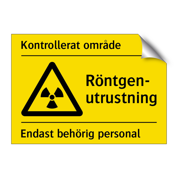 Röntgenutrustning kontrollerat område & Röntgenutrustning kontrollerat område