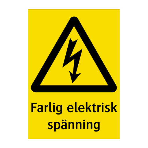 Farlig elektrisk spänning & Farlig elektrisk spänning & Farlig elektrisk spänning