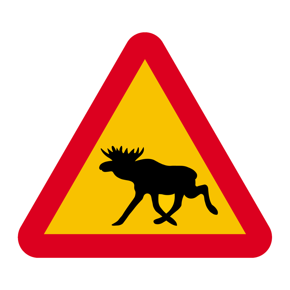 A19-1 Varning för djur - älg & A19-1 Varning för djur - älg & A19-1 Varning för djur - älg