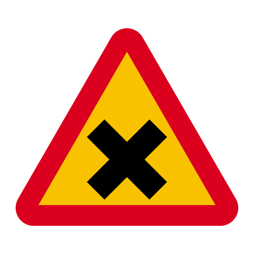 A28 Varning för vägkorsning & A28 Varning för vägkorsning & A28 Varning för vägkorsning