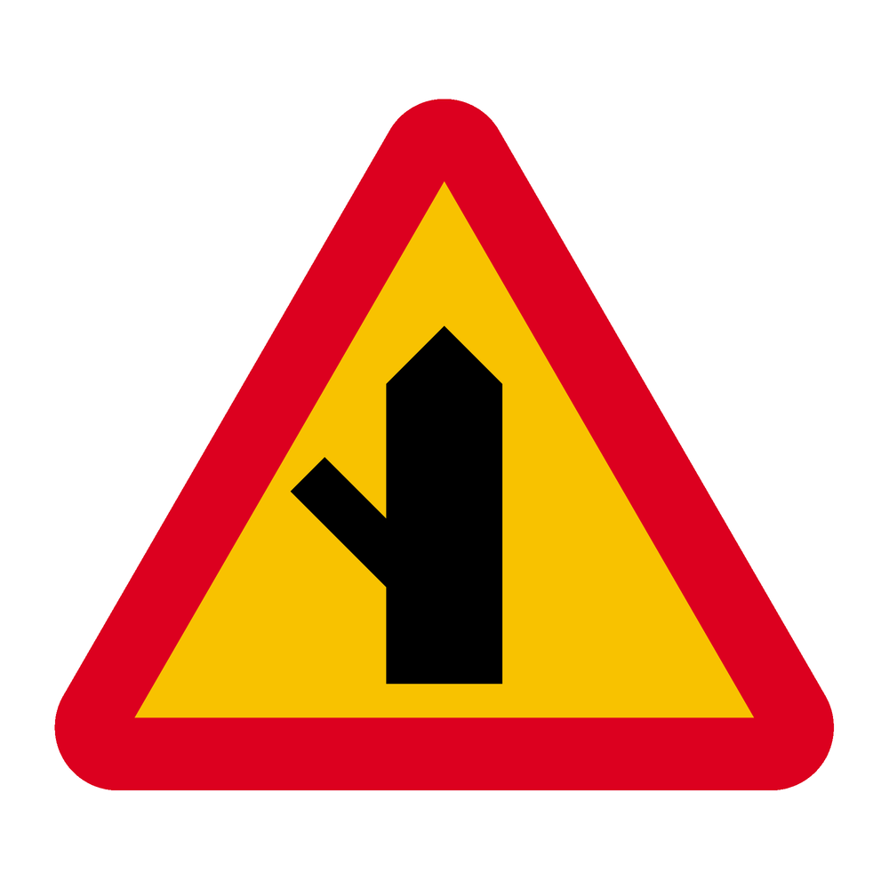 A29-12 Varning för vägkorsning där trafikanter på anslutande väg har väjnings/stopplikt