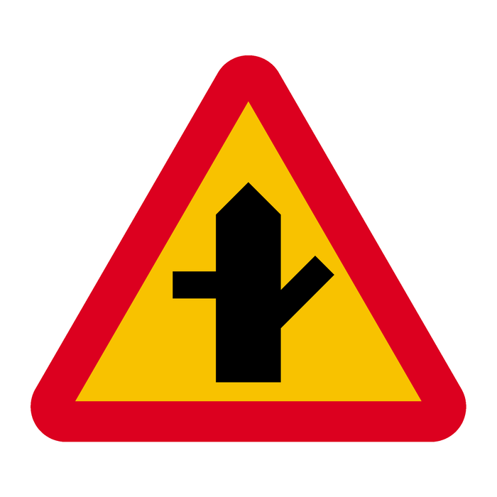 A29-5 Varning för vägkorsning där trafikanter på anslutande väg har väjnings/stopplikt