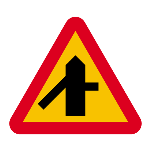 A29-6 Varning för vägkorsning där trafikanter på anslutande väg har väjnings/stopplikt