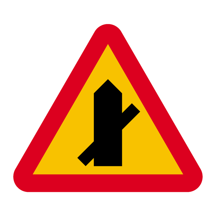 A29-8 Varning för vägkorsning där trafikanter på anslutande väg har väjnings/stopplikt