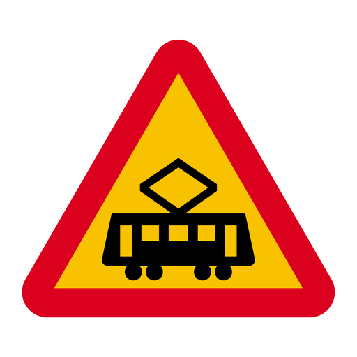 A37 Varning för korsning med spårvagn & A37 Varning för korsning med spårvagn