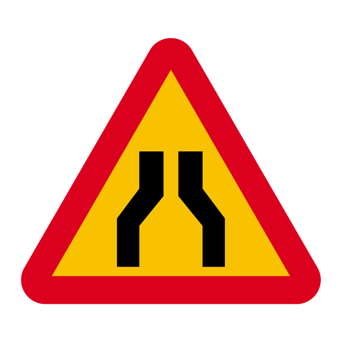 A5-1 Varning för avsmalnande väg & A5-1 Varning för avsmalnande väg