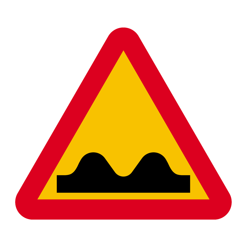 A8 Varning för ojämn väg & A8 Varning för ojämn väg & A8 Varning för ojämn väg