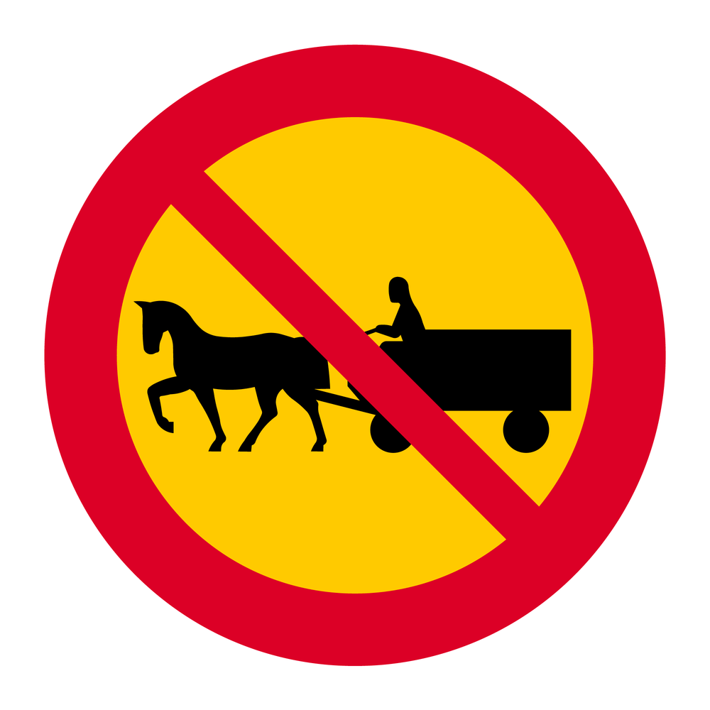 C12 Förbud mot trafik med fordon förspänt med dragdjur