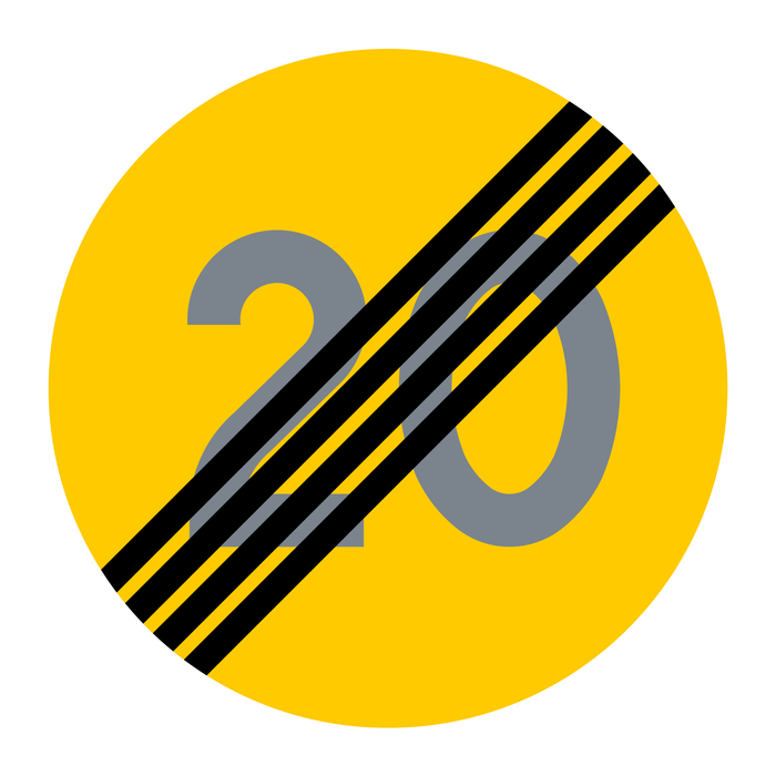 C32-2 Tillfällig hastighetsbegränsning upphör 20 km/h