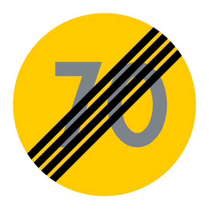 C32-7 Tillfällig hastighetsbegränsning upphör 70 km/h