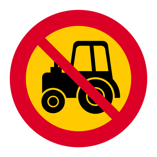 C8 Förbud mot trafik med traktor och motorredskap klass II