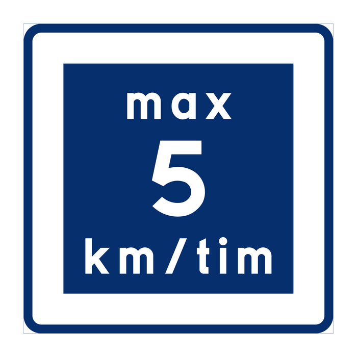 E11-05 Rekommenderad lägre hastighet 5km/h & E11-05 Rekommenderad lägre hastighet 5km/h