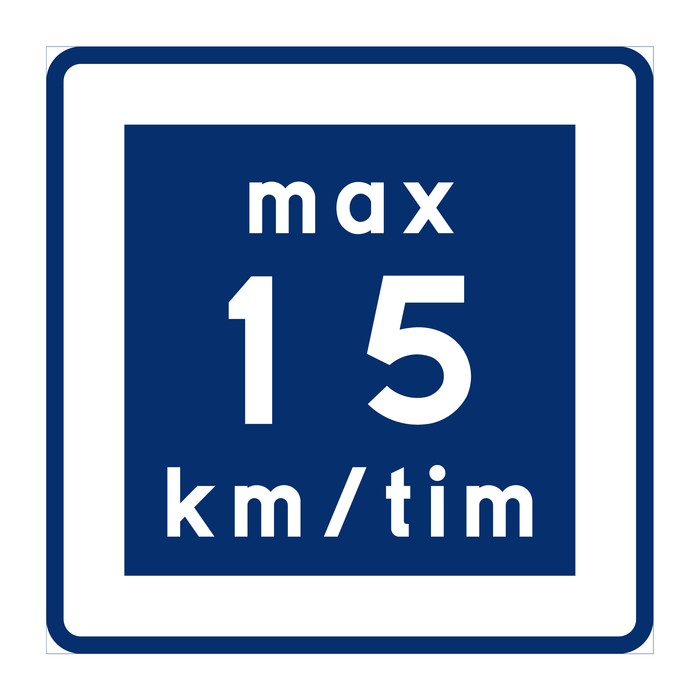 E11-15 Rekommenderad lägre hastighet 15km/h & E11-15 Rekommenderad lägre hastighet 15km/h