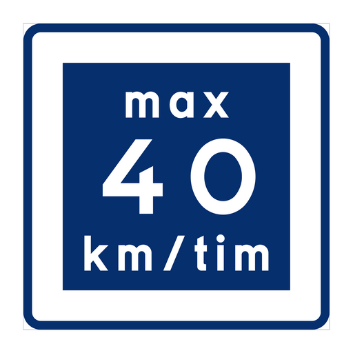 E11-4 Rekommenderad lägre hastighet 40km/h & VM-E11-4 Rekommenderad lägre hastighet 40km/h
