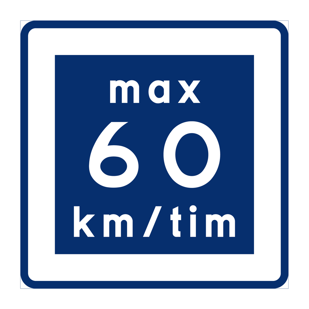 E11-6 Rekommenderad lägre hastighet 60km/h & VM-E11-6 Rekommenderad lägre hastighet 60km/h