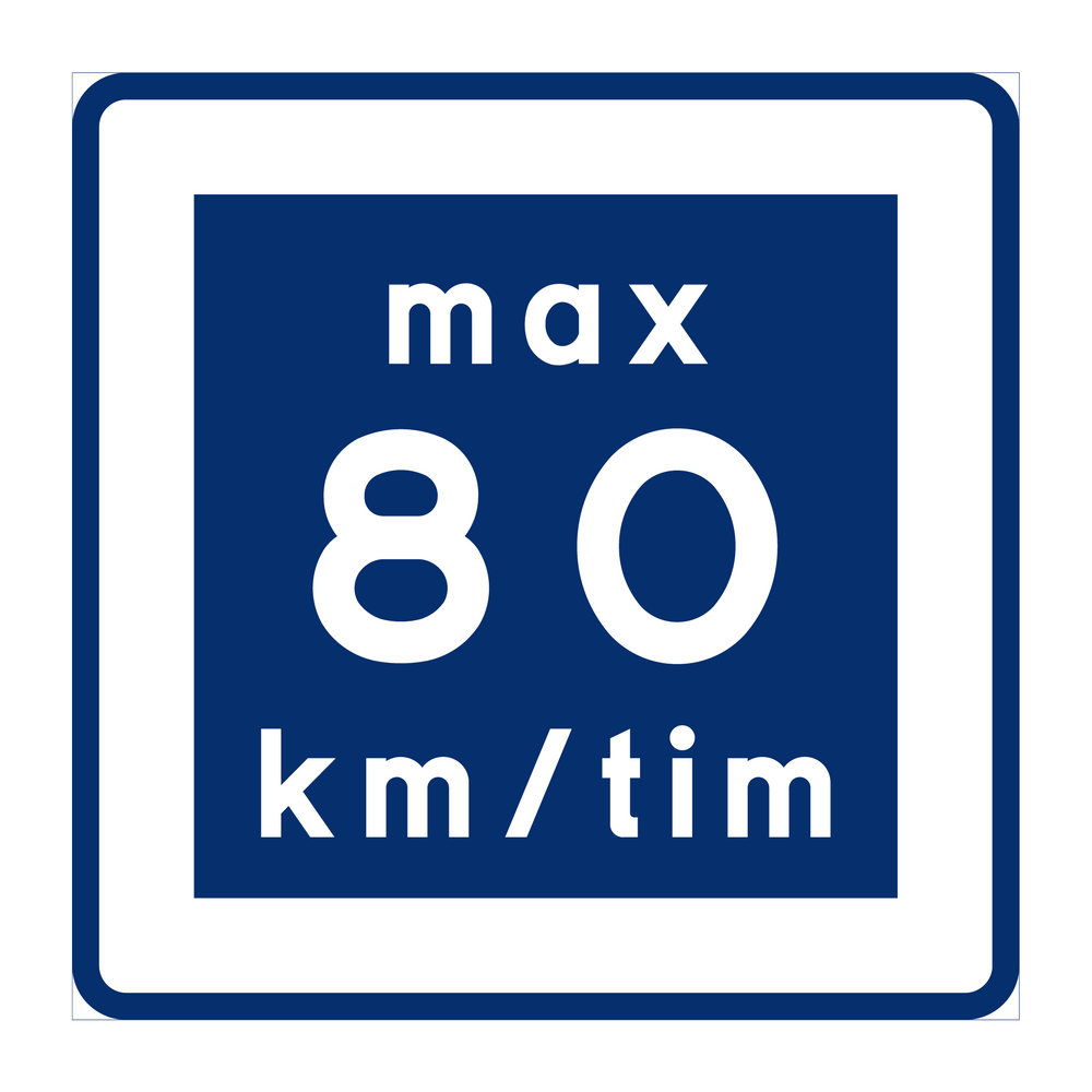 E11-8 Rekommenderad lägre hastighet 80km/h & VM-E11-8 Rekommenderad lägre hastighet 80km/h