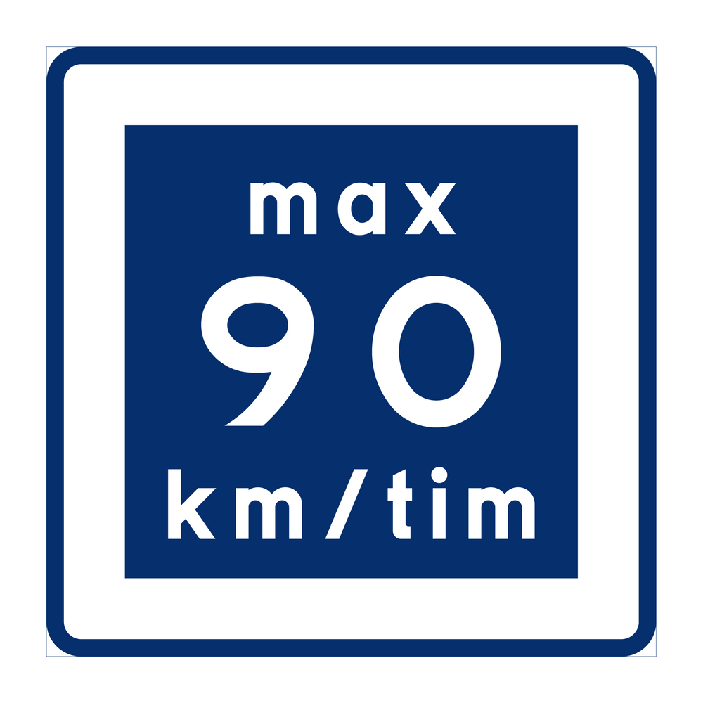 E11-9 Rekommenderad lägre hastighet 90km/h & VM-E11-9 Rekommenderad lägre hastighet 90km/h