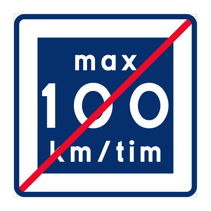 E12-10 Rekommenderad lägre hastighet upphör 100 km/h