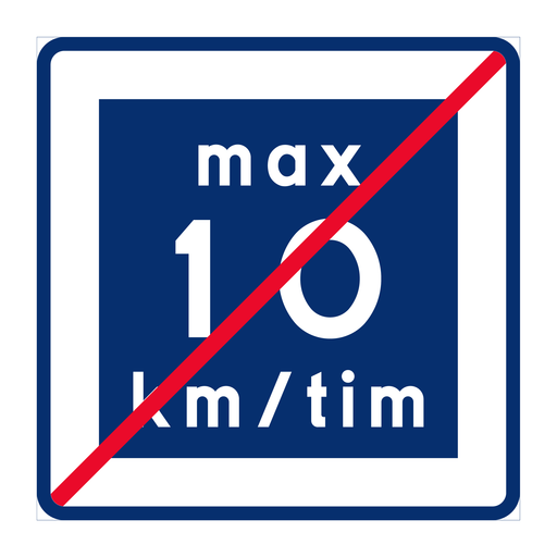 E12-1 Rekommenderad lägre hastighet upphör 10 km/h