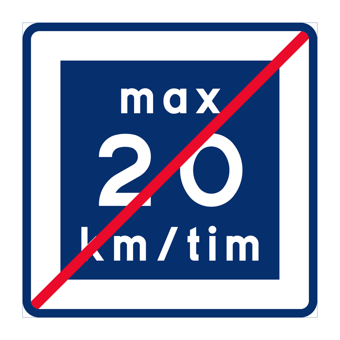 E12-2 Rekommenderad lägre hastighet upphör 20 km/h