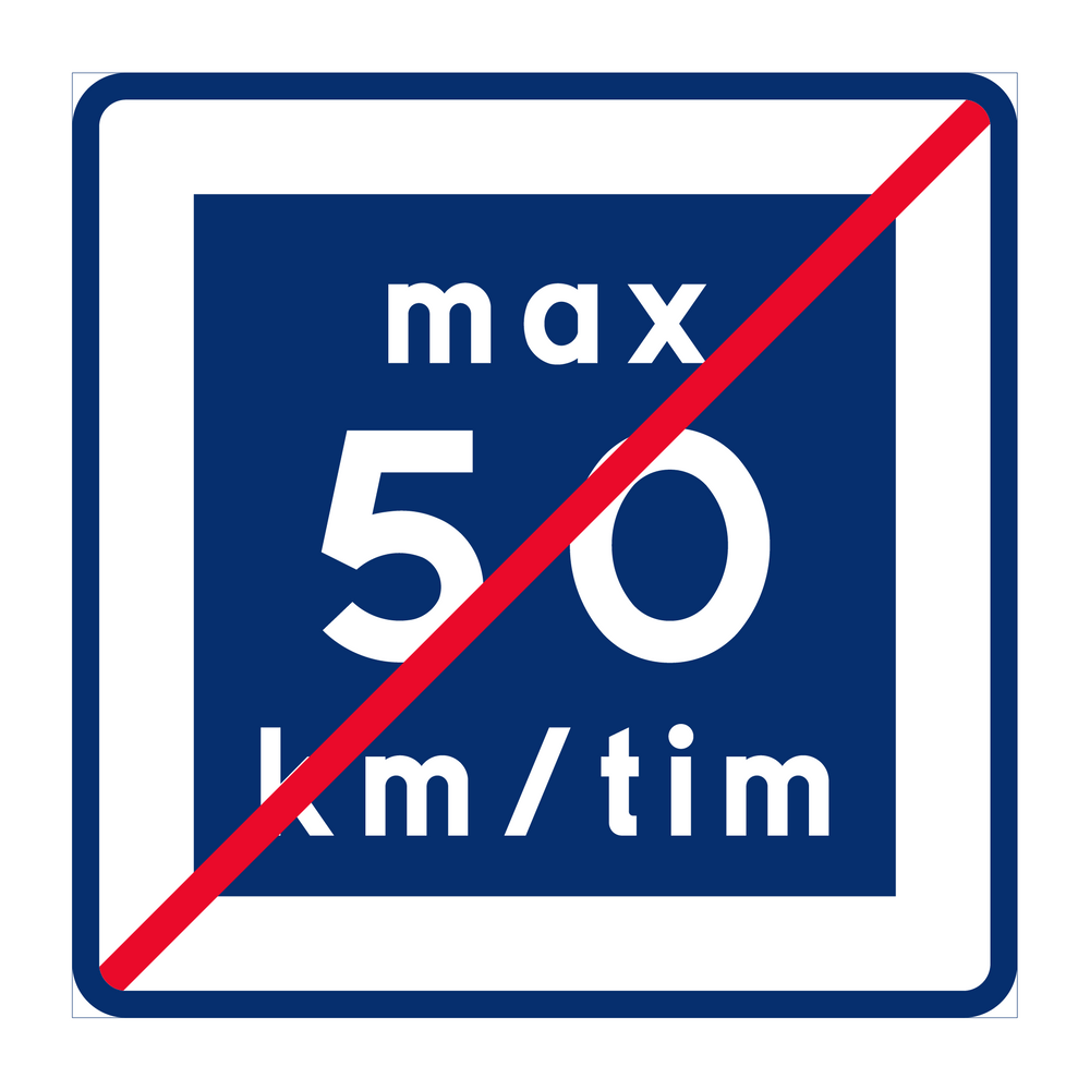 E12-5 Rekommenderad lägre hastighet upphör 50 km/h