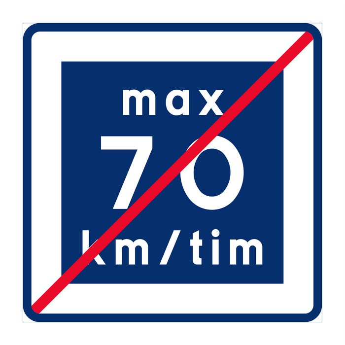 E12-7 Rekommenderad lägre hastighet upphör 70 km/h