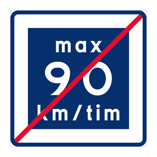 E12-9 Rekommenderad lägre hastighet upphör 90 km/h