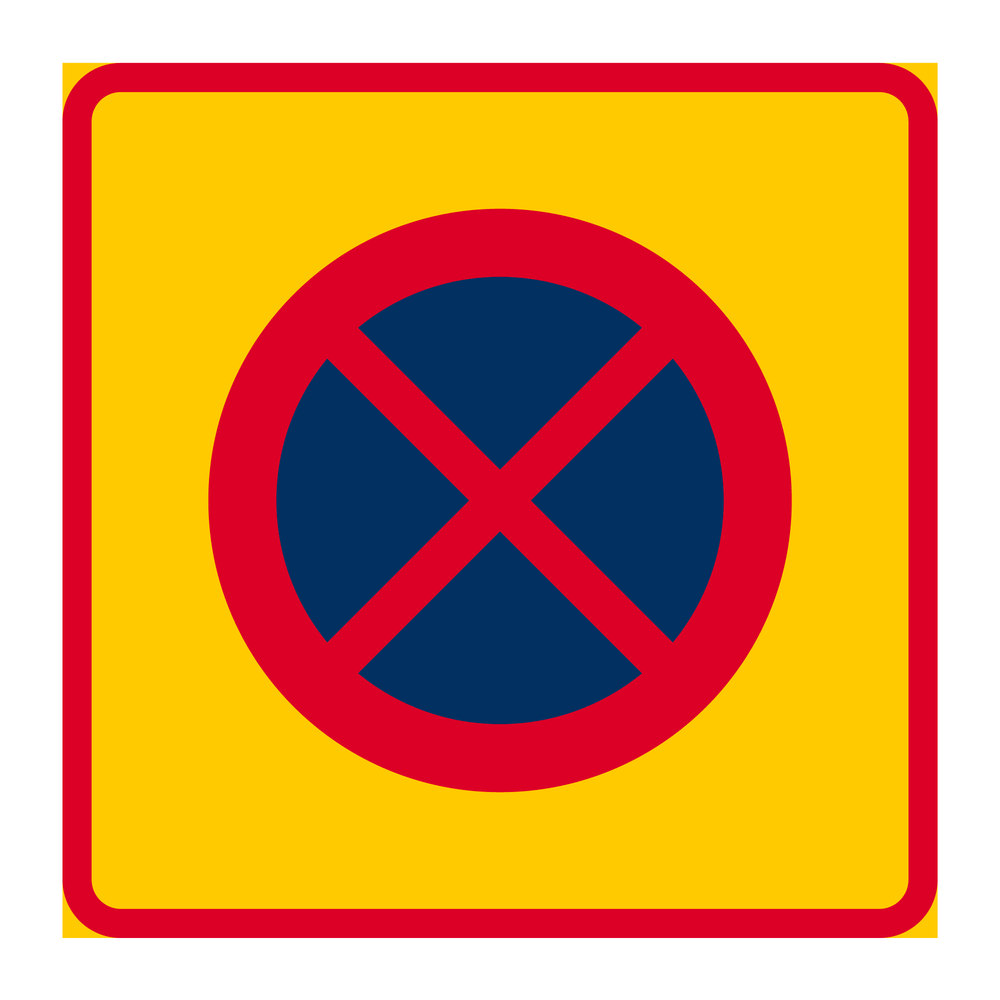 E20-15 Områdesmärke Förbud mot att stanna och parkera fordon