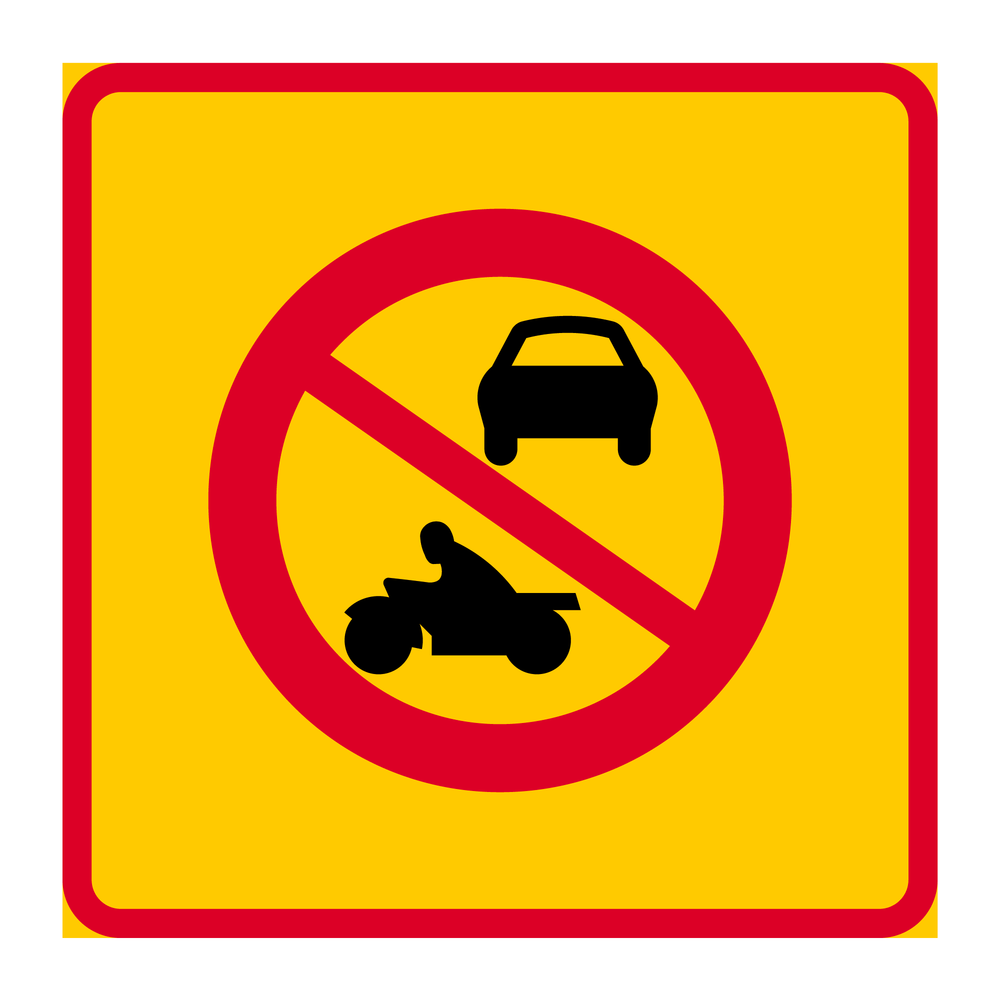 E20-3 Områdesmärke Förbud mot trafik med annat motordrivet fordon än moped klass II