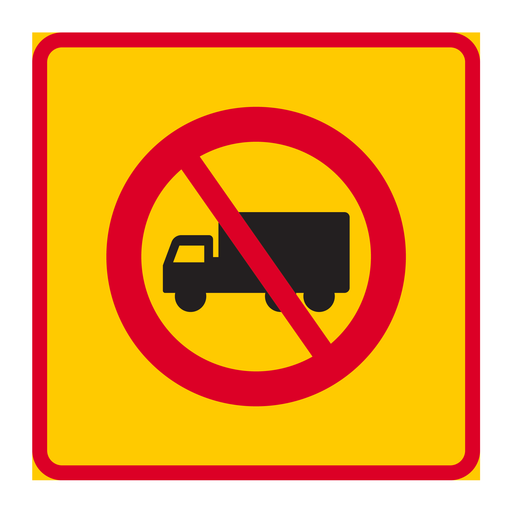 E20-6 Områdesmärke Förbud mot trafik med tung lastbil