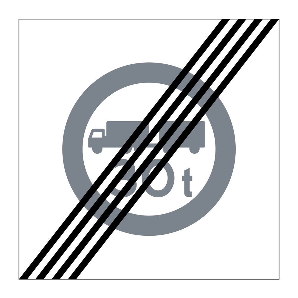 E21-11 Slut på område Begränsad bruttovikt på fordon och fordonståg